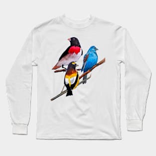 Colorful Grosbeaks Long Sleeve T-Shirt